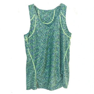 Athleta Womens Pop Space‎ Dye Tank Top Sz Small Green Blue V-Neck MD